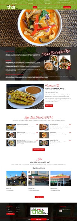 Sitio web para restaurante tailandés