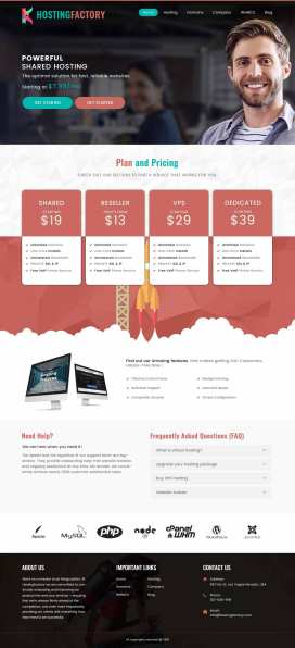 Sitio web para empresa de hosting