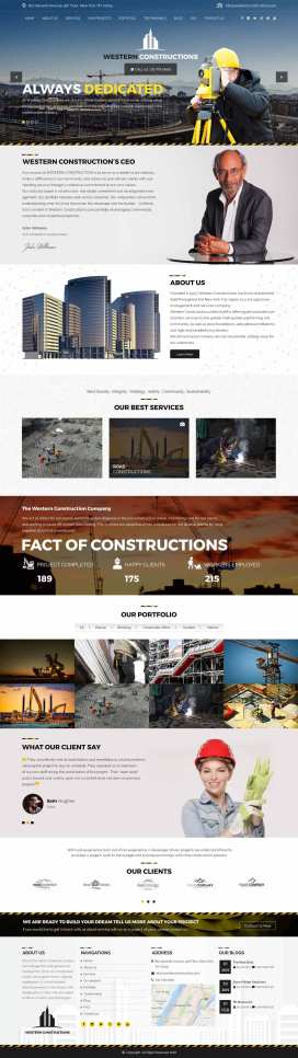 Portafolio de sitios web de construcción